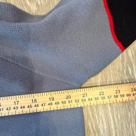 Y2K Colorblock Sweater Neutral Crewneck Classic Preppy Knit Pullover Mens L - Picture 8 of 9